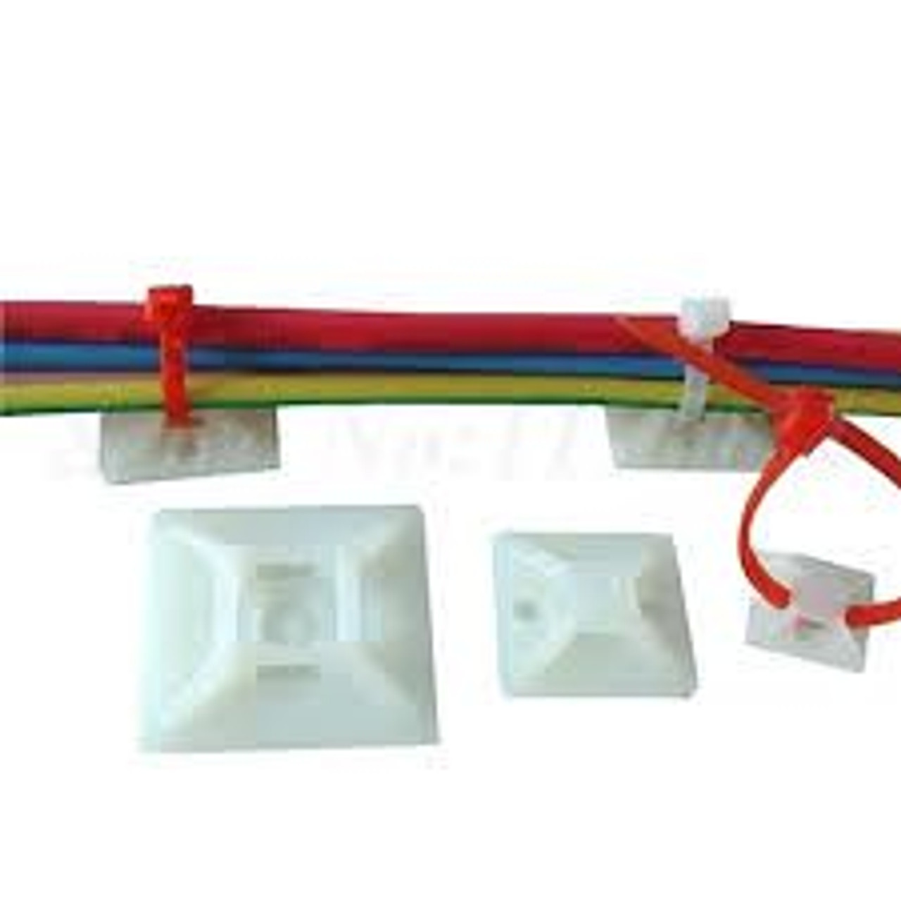 1" Natural 4-Way Adhesive Cable Mounts 100/bag