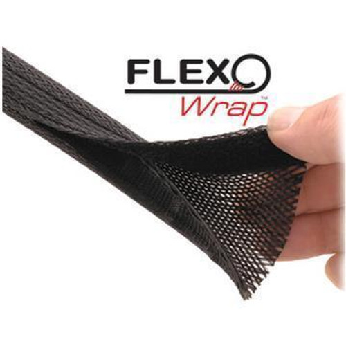 Cable Wrap 1-1/4" Black, With Velcro, PET, 100 Feet Per Roll