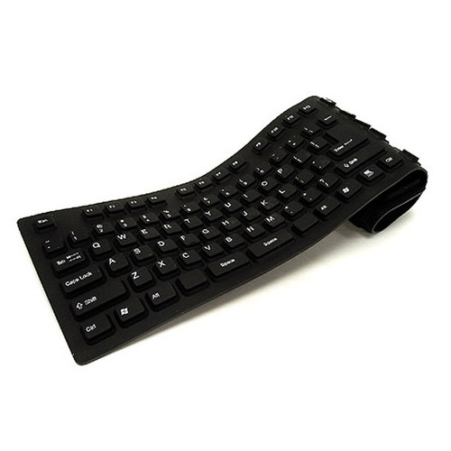 Keyboard 107 Key, USB/PS2, Black, Foldable, Carbon Pill