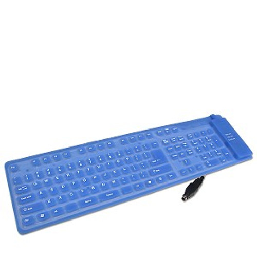 Keyboard 107 Key, USB/PS2, Blue, Foldable, Carbon Pill