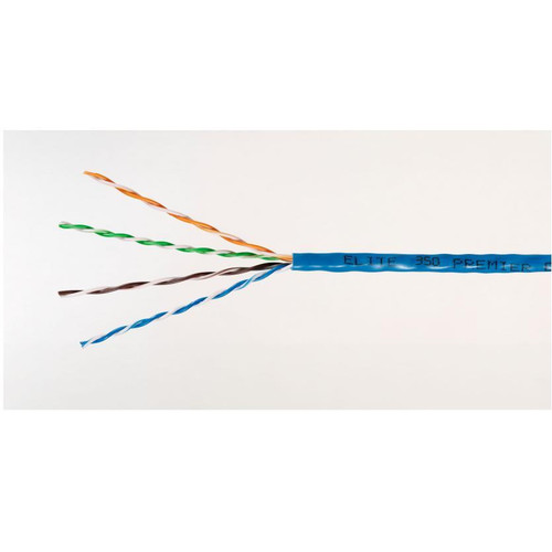CAT5E Plenum 4 Pair 350MHz Solid (Bare Copper), Blue, 1000' Per Box