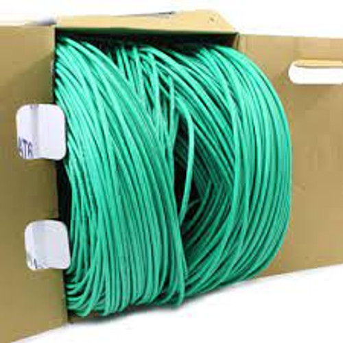 CAT6E Plenum 4 Pair 600MHz Solid (Bare Copper), Green, Spline, 1K/Box