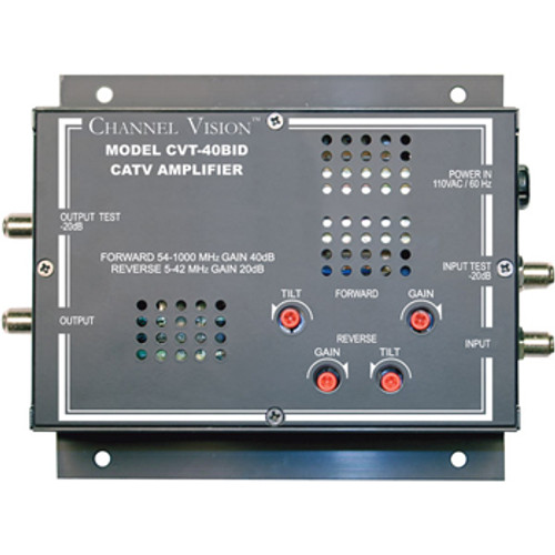Channel Vision Amplifier 40dB, 5-42 MHz Return Path, 54-1000 MHz Fwd Path