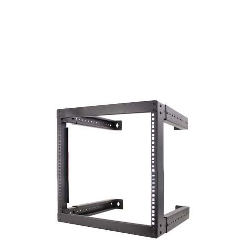 8U Open Wall Mount. Adjustable Depth From 18"-30". With M6 Screws & Cage Nuts