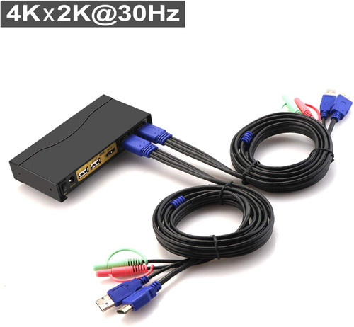 2 Port HDMI Cables KVM Switch 4Kx2K Ultra