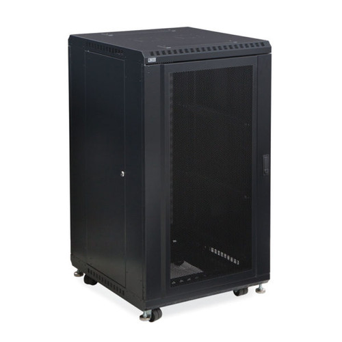 22U LINIER® Server Cabinet - Convex/Vented Doors - 24" Depth