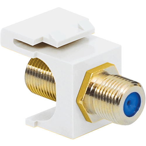 3 GHz F-Type Modular Jack with Gold Plated Connector in HD Style - White