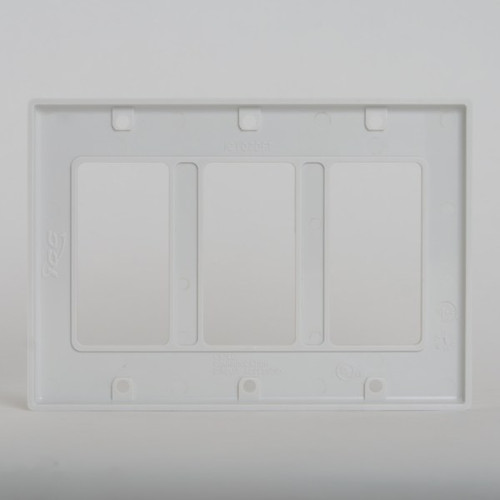 Decorex Faceplate with Three Insert Spaces in Triple Gang and White