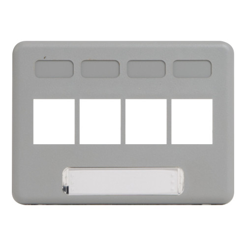 Modular Furniture Faceplate with 4 Ports for HD Style in NEMA Size - Gray