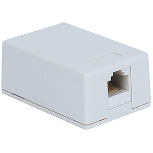 Surface Mount Box Keystone Jack with CAT5e in 8P8C for EZ®-White