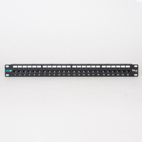 CAT5e Feed-Through Patch Panel with 24 Ports in 1 RMS