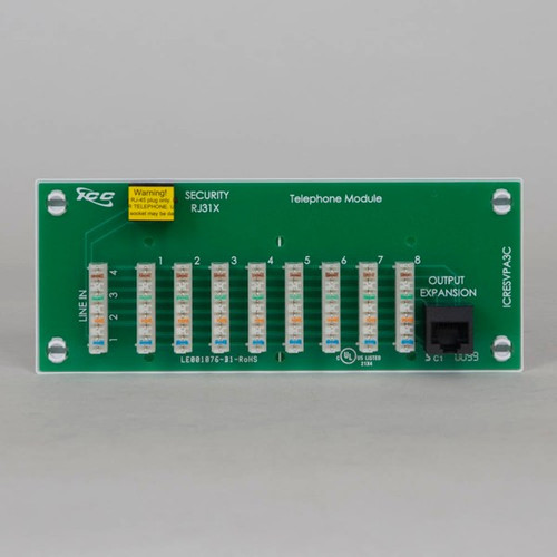 8-Port Telephone Module with an RJ-31X Jack and Universal Mounting Base