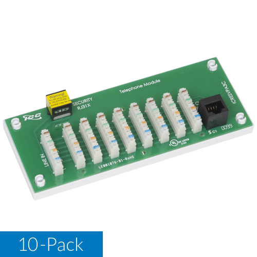 8-Port Telephone Module with an RJ-31X Jack and Universal Mounting Base in 10-Pack