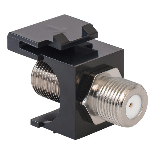 2 GHz F-Type Modular Jack with Nickel Plated Connector in HD Style-Black
