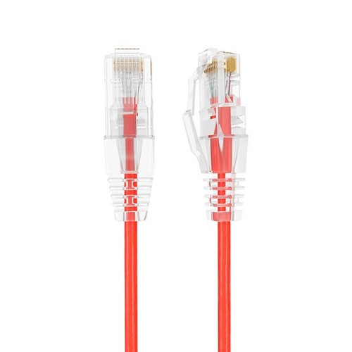 3ft Slim Cat6a 28AWG UTP Ethernet Network Patch Cable Red