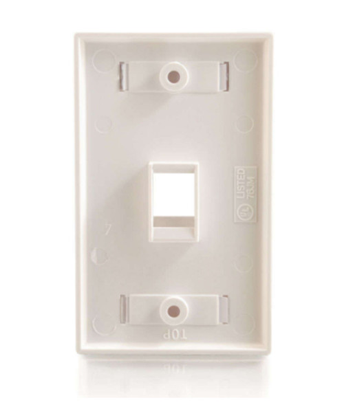 Vertical Cable One Keystone Single Gang Wall Plate - White