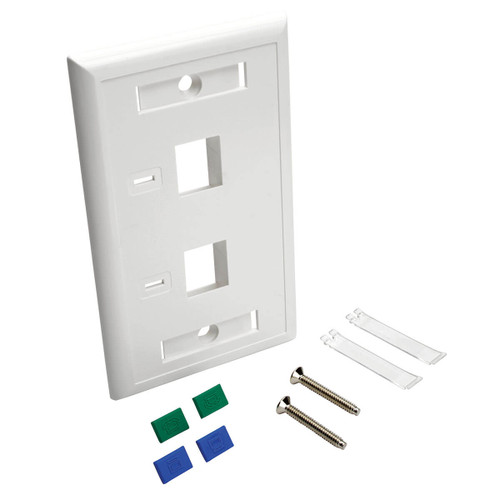 Vertical Cable 2-Port Keystone (Single Gang, Standard Size) Wall