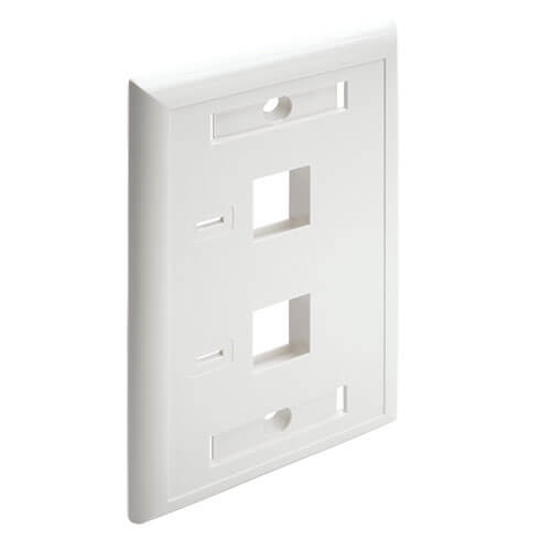 Vertical Cable 2-Port Keystone (Single Gang, Standard Size) Wall