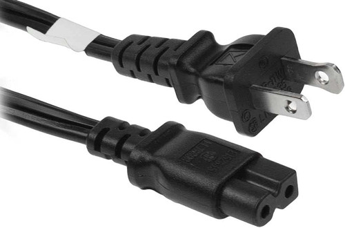 12 Feet 18 AWG 2-Slot Polarized Power Cord IEC320C7 to NEMA 1-15P