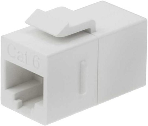 Cat 6 Inline Coupler w/Keystone Latch - White