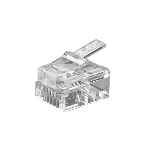 S45-0111 - Standard RJ11/RJ12 Modular Plugs, Clear Tint - 100PC/Clamshell