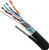 CAT6 Outdoor Rated Cable with Messenger LLDPE Jacket F/UTP (Overall Shielded) 23AWG Solid-Bare Copper 1000ft Spool, Black