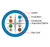 Vertical Cable Category-6 23AWG UTP 8C Solid Bare Copper 550MHz Riser Rated PVC Jacket 1000ft. Blue (060-488/BL)