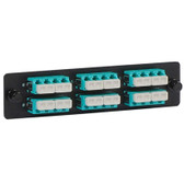 Fiber Adaptor Panel (FAP) Quad LC MM, 6 Set 24 Count Aqua 10G