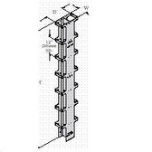 Raceway-Vertical Cable Section - 2 Side, Aluminum Finish