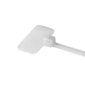 Cable Ties 4" with ID Tab, UV Nylon-  18 lbs.100/Bag, White