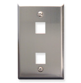 Face Plate 2 Port Stainless Steel for flush mounting jacks