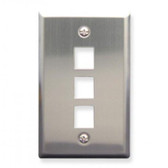 Face Plate 3 Port Stainless Steel for flush mounting jacks