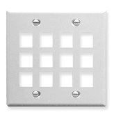 Face Plate Double Gang 12 Port White ICC