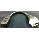 HDMI keystone coupler, F/F white conn. with 3 inch cable