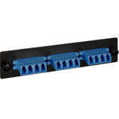 LC FIBER OPTIC ADAPTER PANEL 3-QUAD LC, 12-FIBER, BLUE SMF/MMF ( also available *** TY-FAP8DMMLC *** )