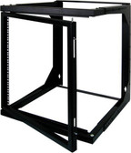 9U Wall Mount Open Frame Rack – Front Swing Out 20.80"H x 21.65"W x 18"-30"D 66 LBS RATED