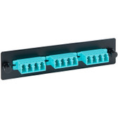 Fiber Adaptor Panel, LGX Adapter Panel, 3 Quad LC, 12F, Aqua, MM