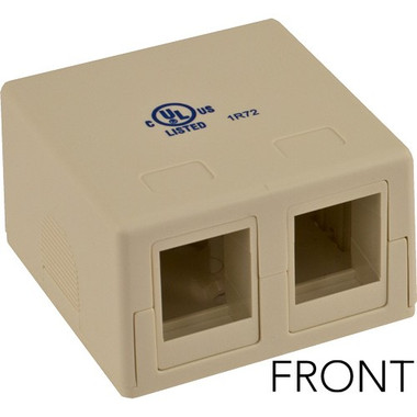Vertical Cable 2 Port Surface Mount Pull Box Ivory No Jack