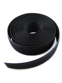 3/4” x 25 Yard Hook & Loop Continuous Roll, Black, 1/Bag