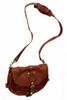 [Sample] Donatello, brown leather handbag with shoulder strap