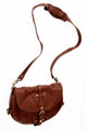 [Sample] Donatello, brown leather handbag with shoulder strap