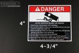 "Danger Avoid Injury" Dump Trailer Decal / Sticker