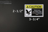 "Watch Hands and Fingers" Warning decal