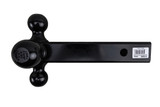 3-Ball 2" Receiver Solid Straight Mount 1-7/8", 2" and 2-5/16" Balls - 10,000 lbs. - Black