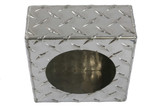 4" Round Aluminum Diamond Plate Light Box (1 light hole)