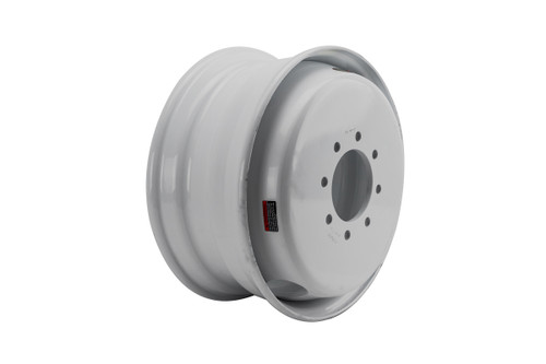 17.5" Tandem Dual Steel White Rim 8-lug on 6.5" - 4.75" pilot