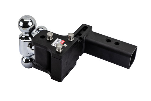 2-1/2" 5" Drop Adjustable 3-Ball Mount - 14.5K Rated - Black