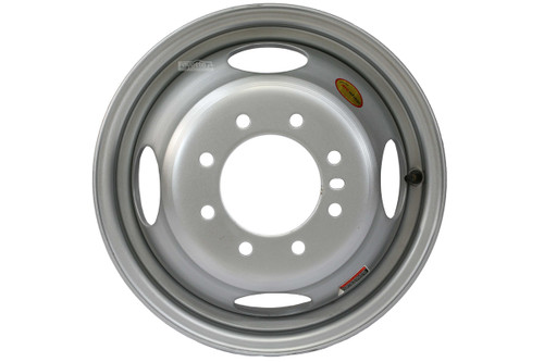 16" Tandem Dual Gray Steel Rim 8-lug on 6.5" - 4.88" Pilot