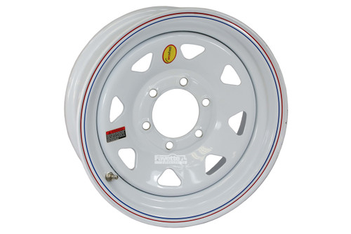 16" White Spoke Steel Trailer Rim 6-lug on 5.5"