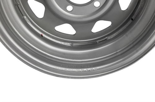 15" Silver Spoke Steel Trailer Rim 5-lug on 4.5"